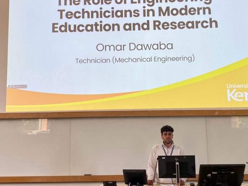 Technician presenting at conference